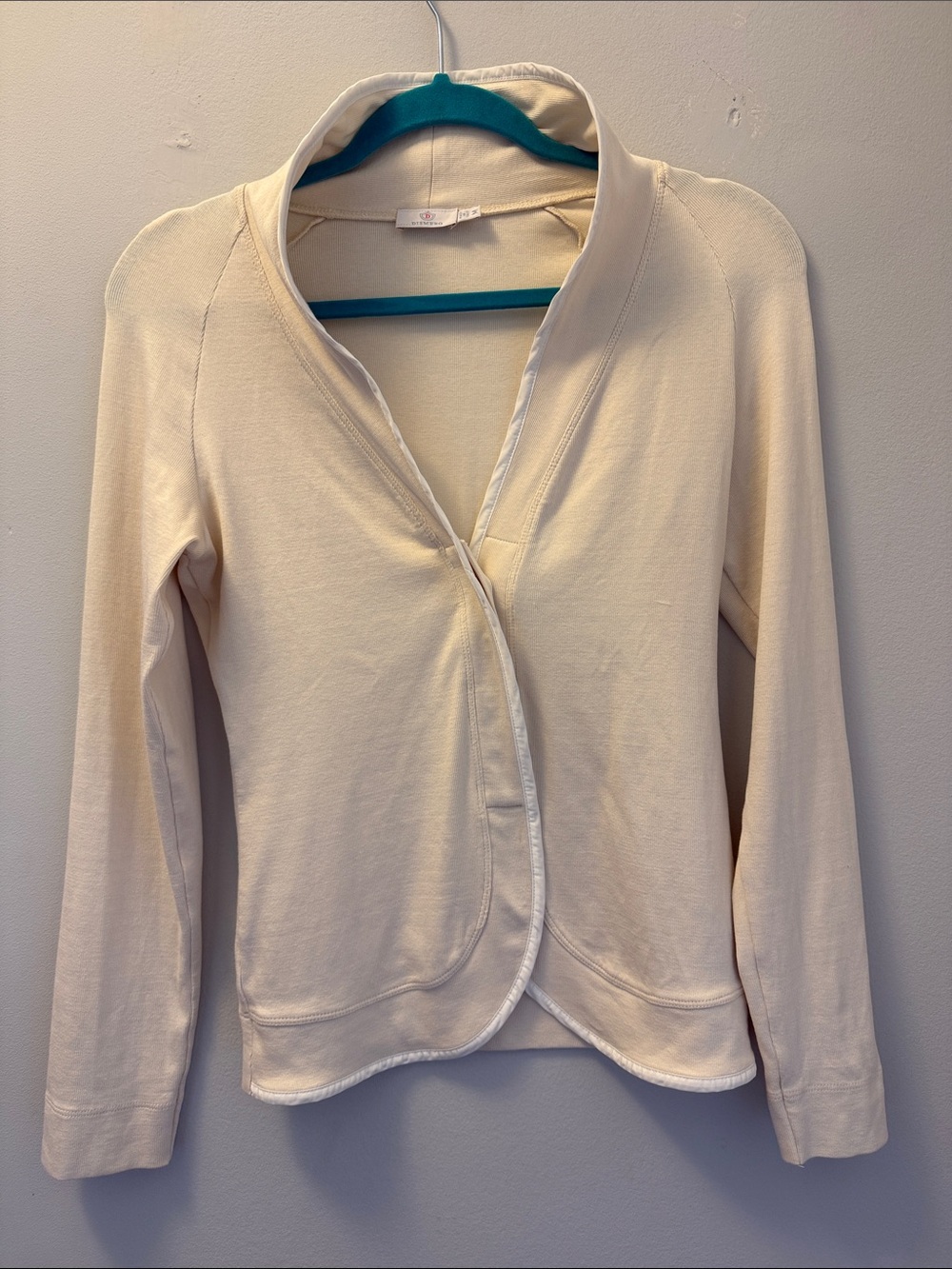 Women's Cream Open-Front Lightweight Cardigan